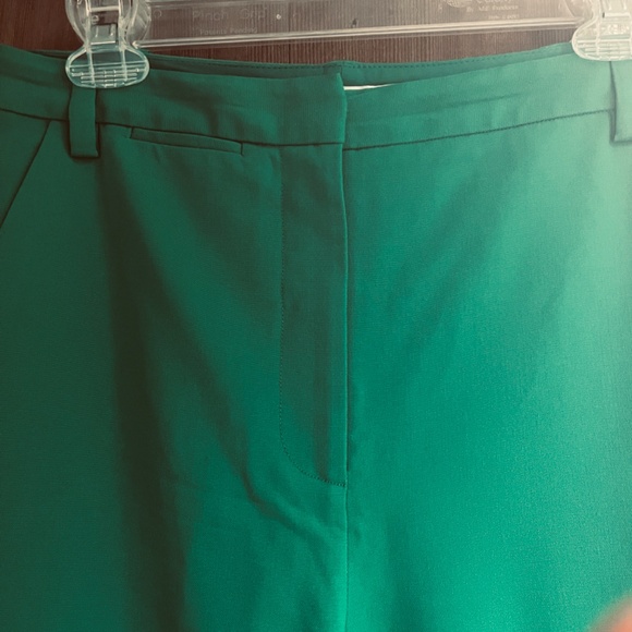 DVF Diane Von Furstenberg Green Wool Trousers High Waist Crop Wide Leg Pants 6 - Picture 7 of 14